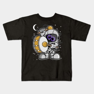 Astronaut Drummer Polygon Matic Coin To The Moon Crypto Token Cryptocurrency Blockchain Wallet Birthday Gift For Men Women Kids Kids T-Shirt